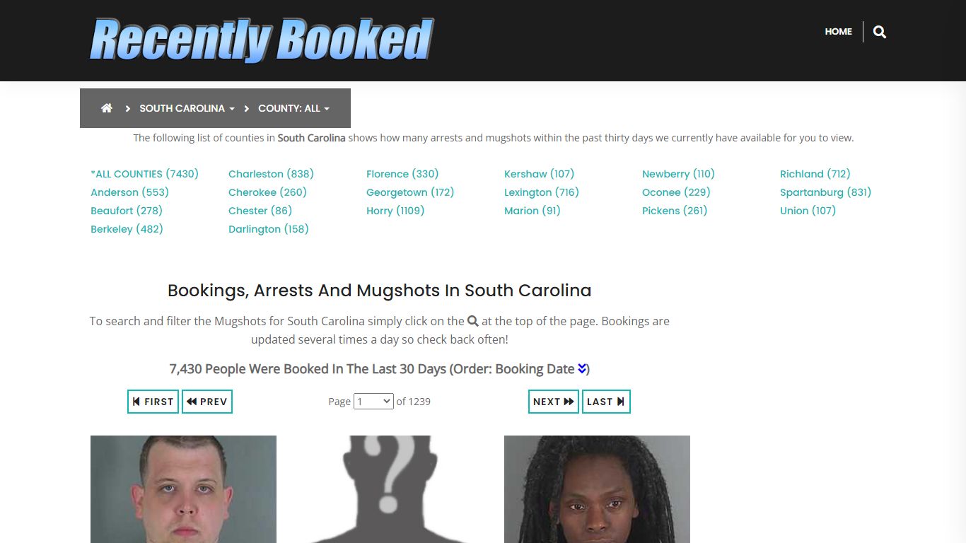 Recent bookings, Arrests, Mugshots in South Carolina - Recently Booked