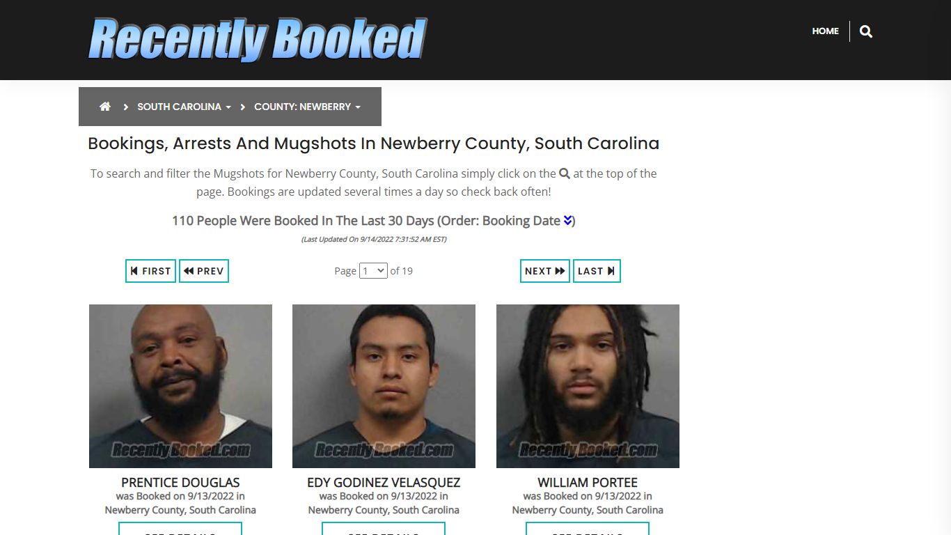 Bookings, Arrests and Mugshots in Newberry County, South Carolina